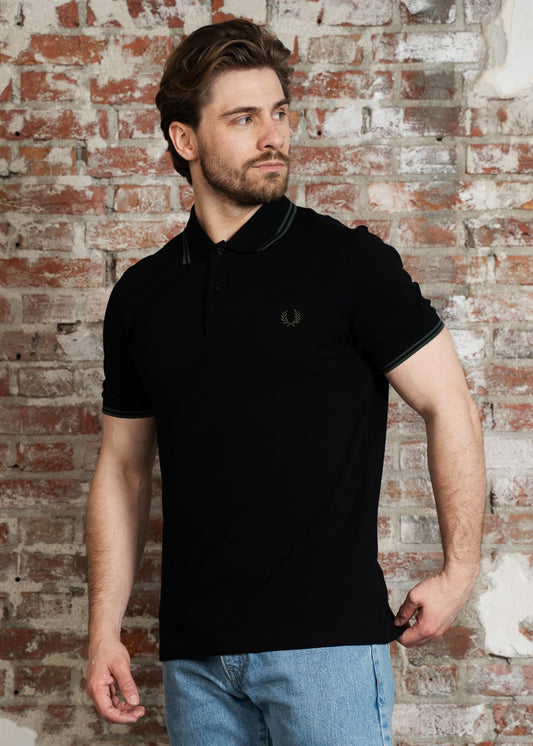 Fred Perry Polo's Twin tipped fred perry polo shirt- Black Court Green