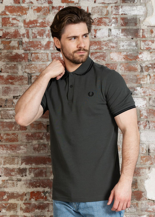 Fred Perry Polo's Twin tipped fred perry polo shirt- fied green black