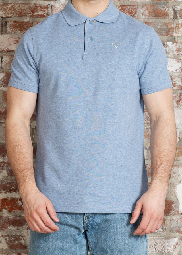 Barbour Polos Barbour tartan pique polo shirt - sky marl