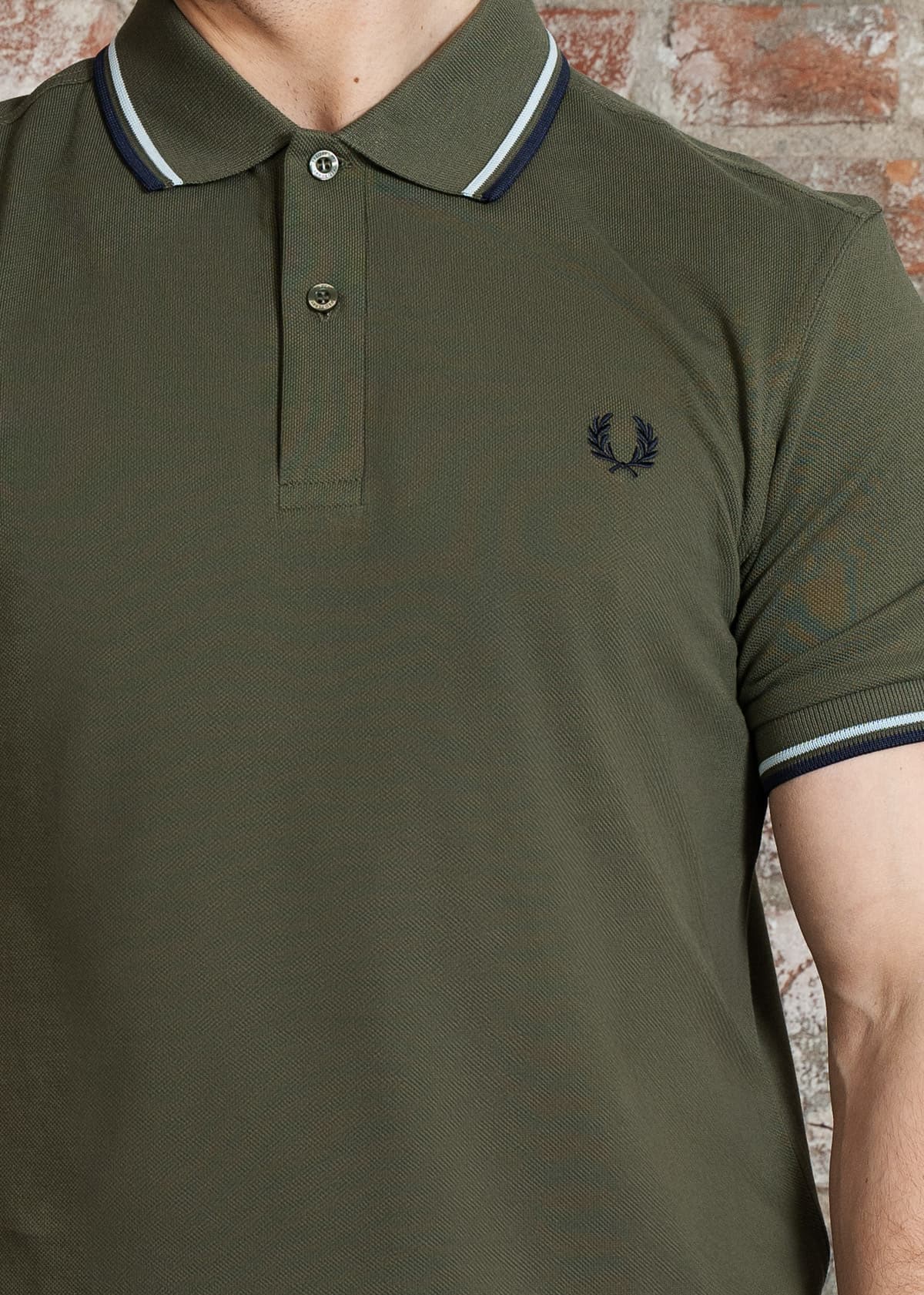 Fred Perry Polo's Twin tipped fred perry polo shirt- Laurel Wreath Green Light Ice