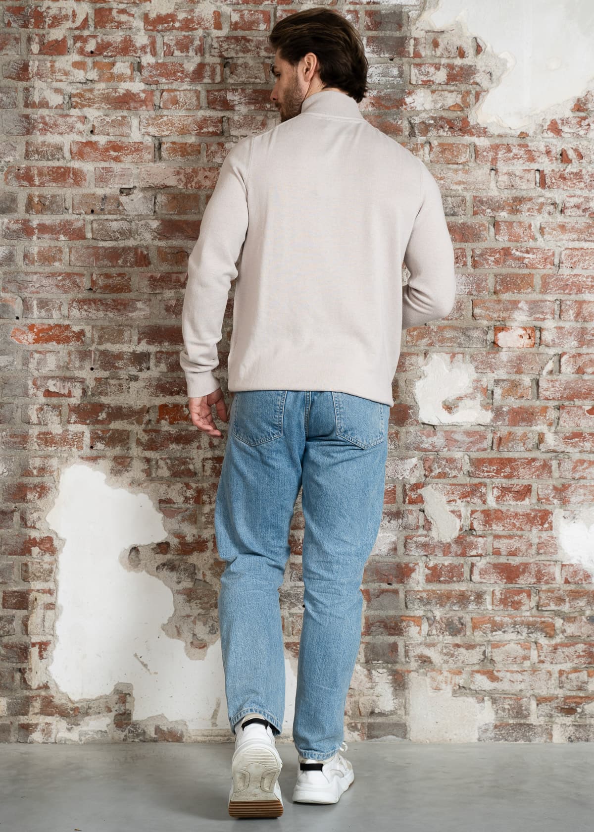 Lyle & Scott Truien Cotton merino quarter zip jumper - cove