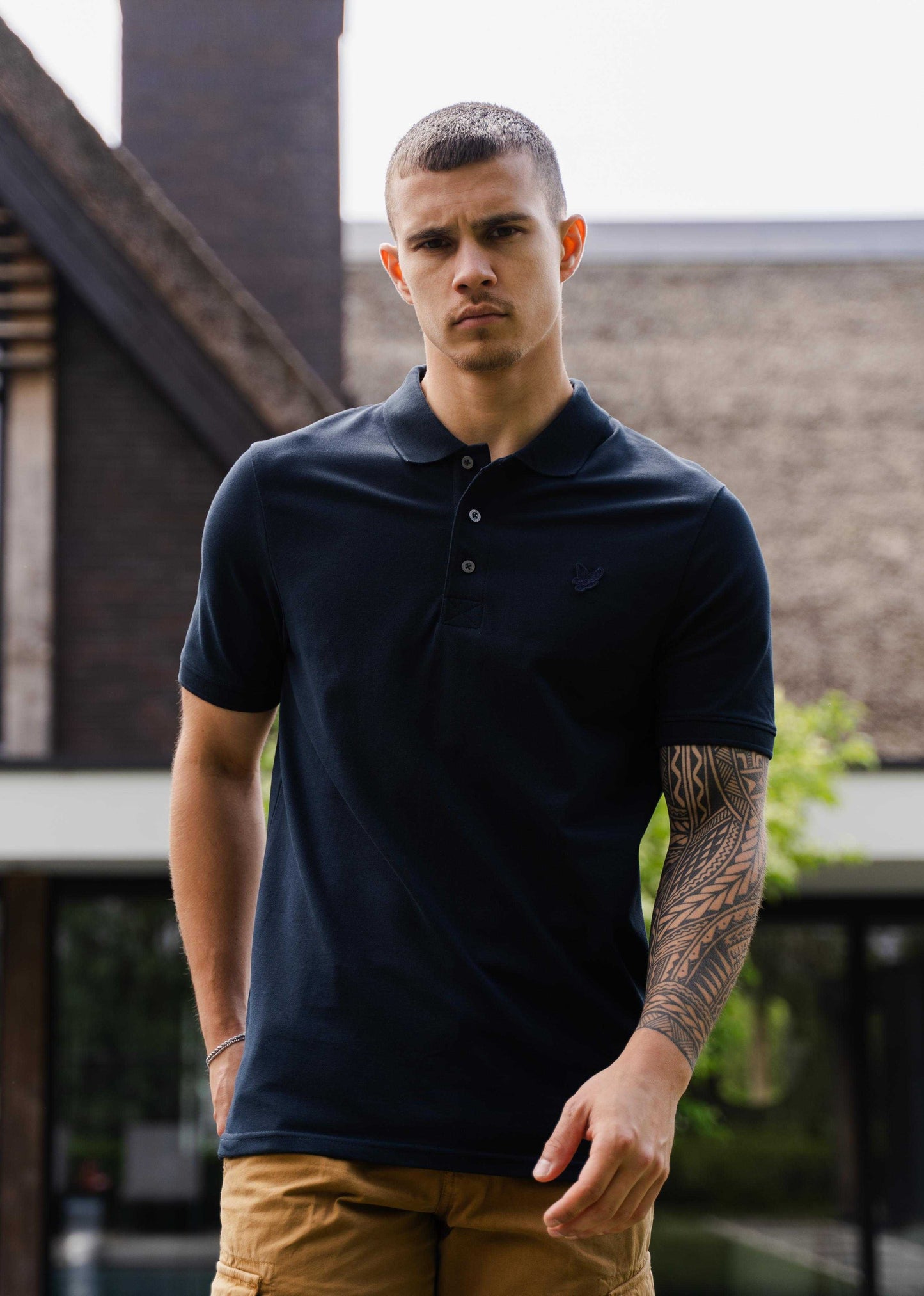 Lyle & Scott Polo's  Tonal eagle polo shirt - dark navy 