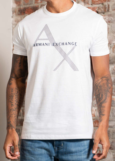 Armani Exchange T-shirts Diagonal logo t-shirt - white