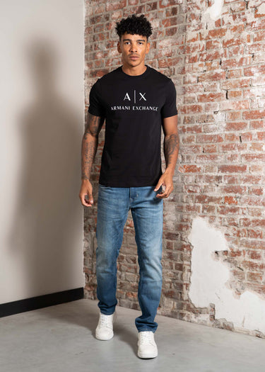 Armani Exchange T-shirts Slim fit jersey t-shirt with logo - black