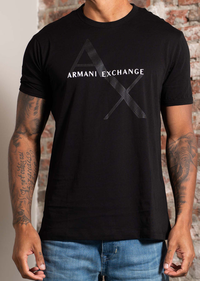 Armani Exchange T-shirts Diagonal logo t-shirt - black