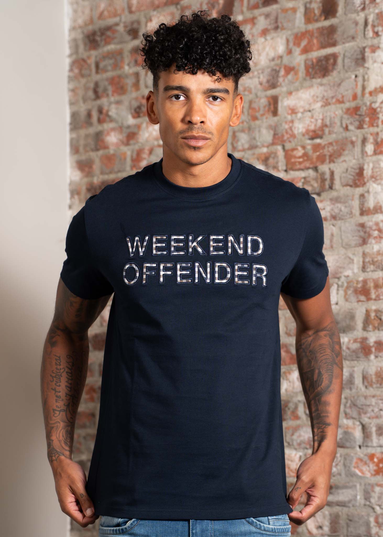Weekend Offender T-shirts Tornaco - navy mid house check