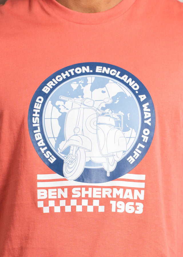 Ben Sherman T-shirts World scooter - cerise