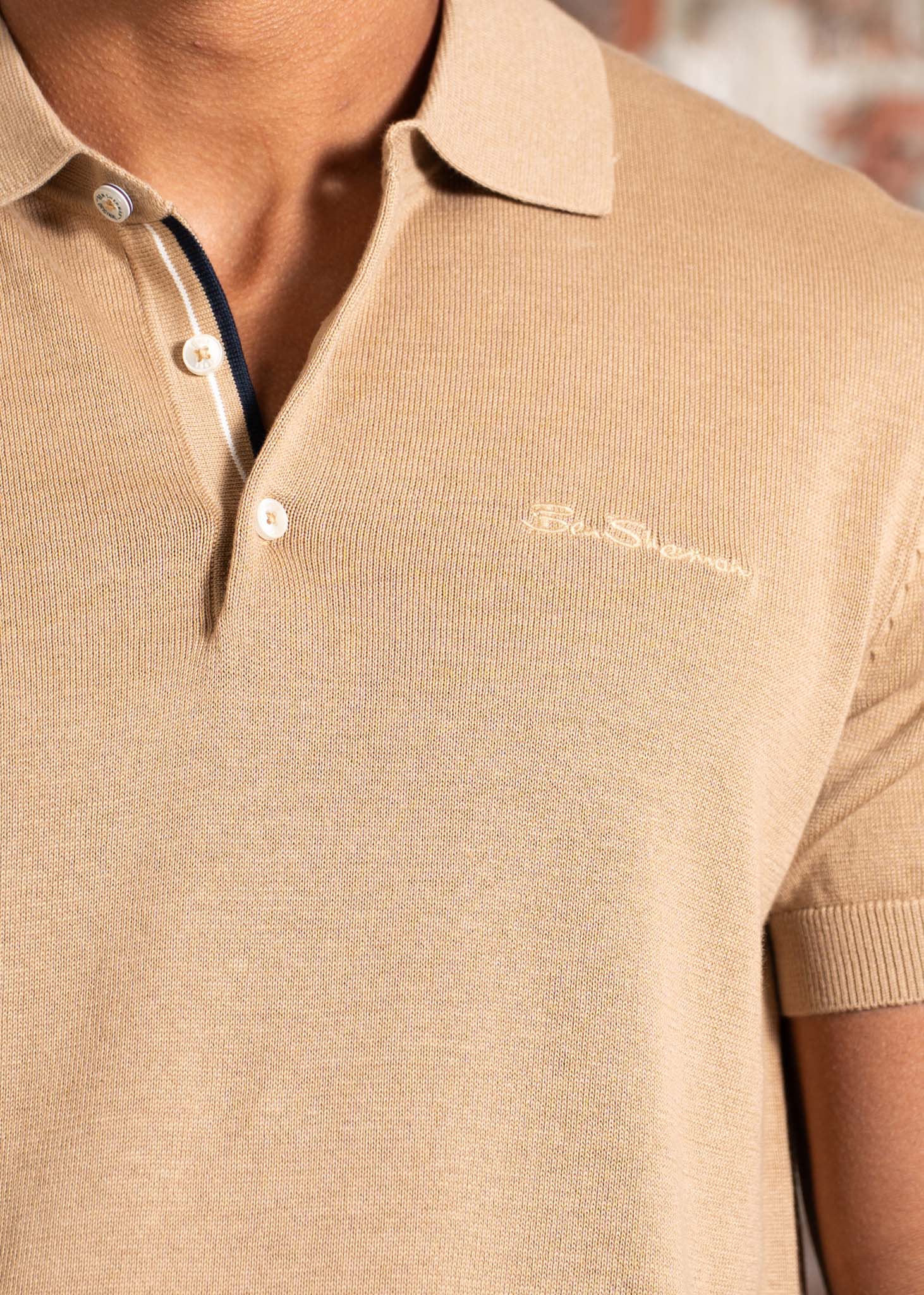 Ben Sherman Polo's Signature ss polo - sand