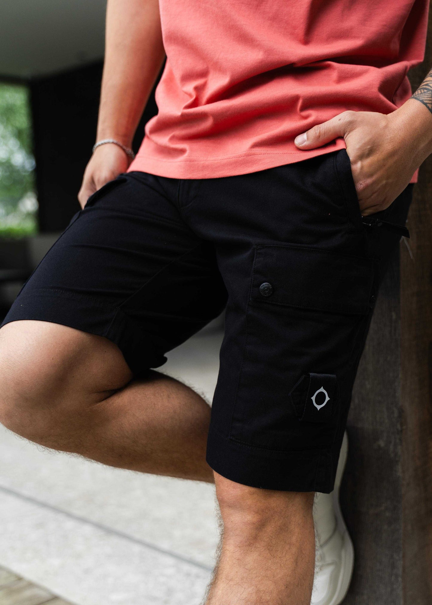 MA.Strum Korte Broeken  Cargo short - black 