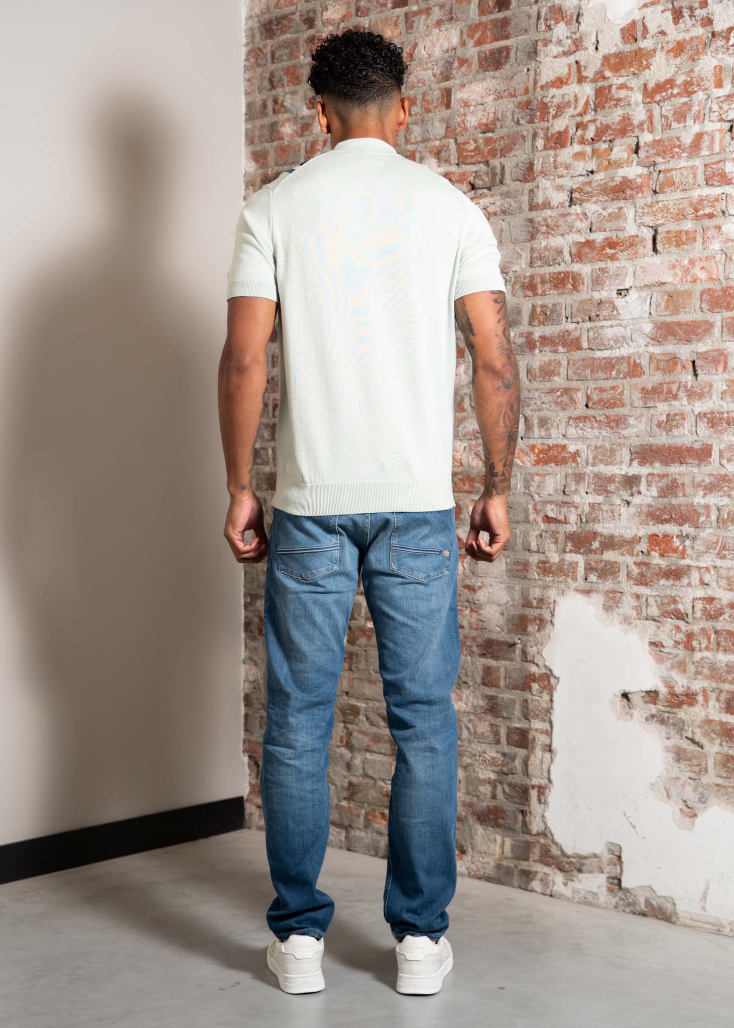 Ben Sherman Polo's Verticle stripe polo - light green