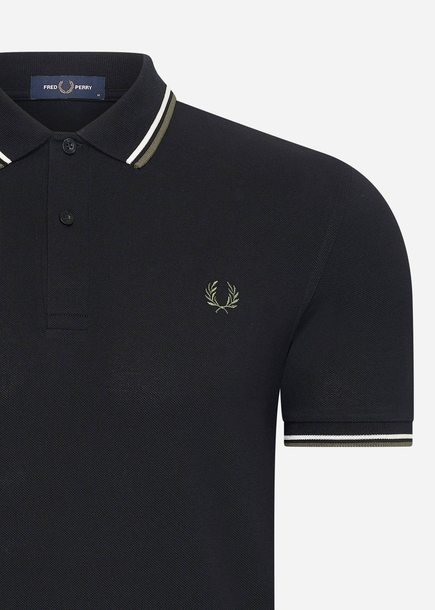 Fred Perry Polo's  Twin tipped fred perry shirt - black ecru laurel wreath green 