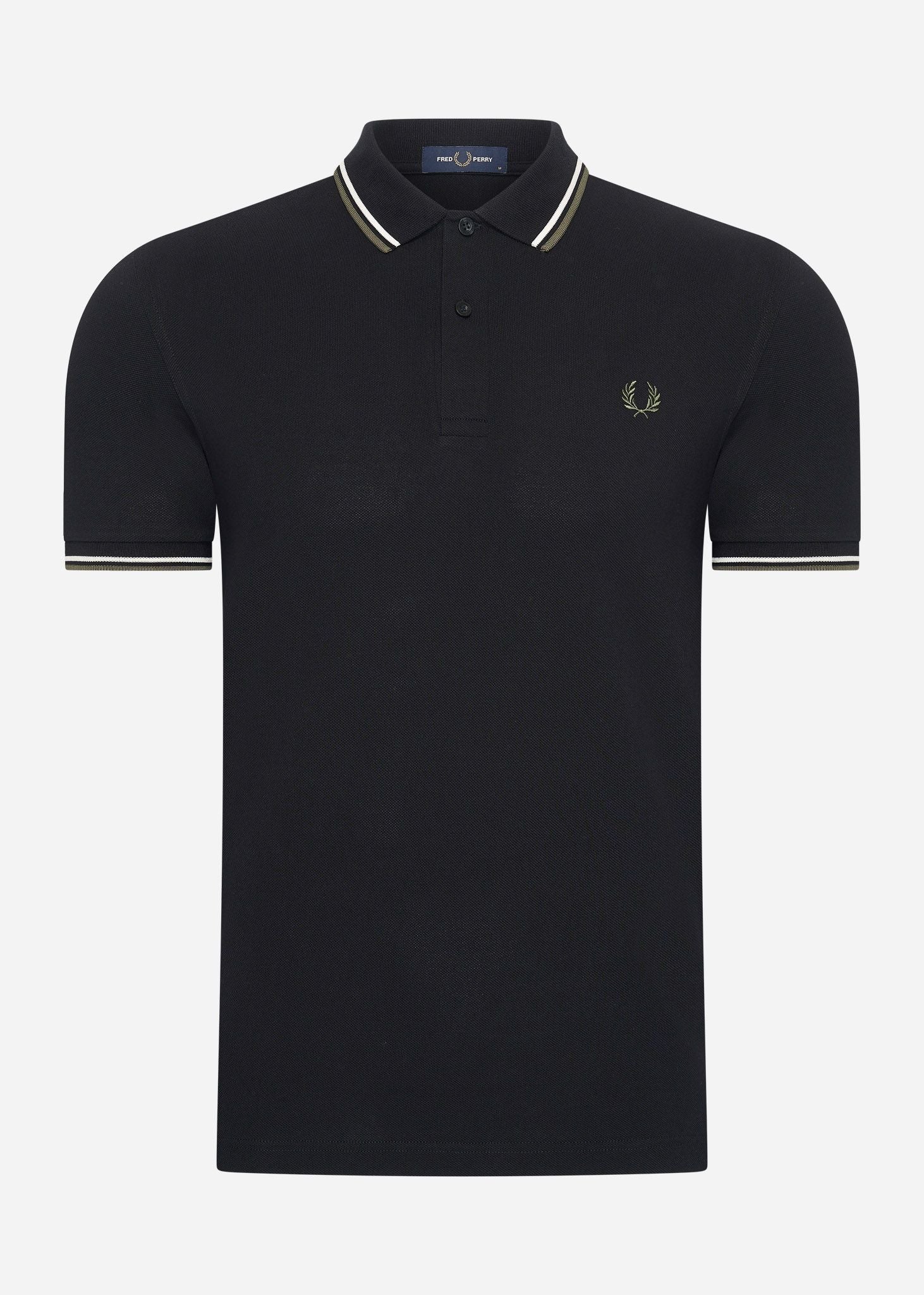 Fred Perry Polo's  Twin tipped fred perry shirt - black ecru laurel wreath green 