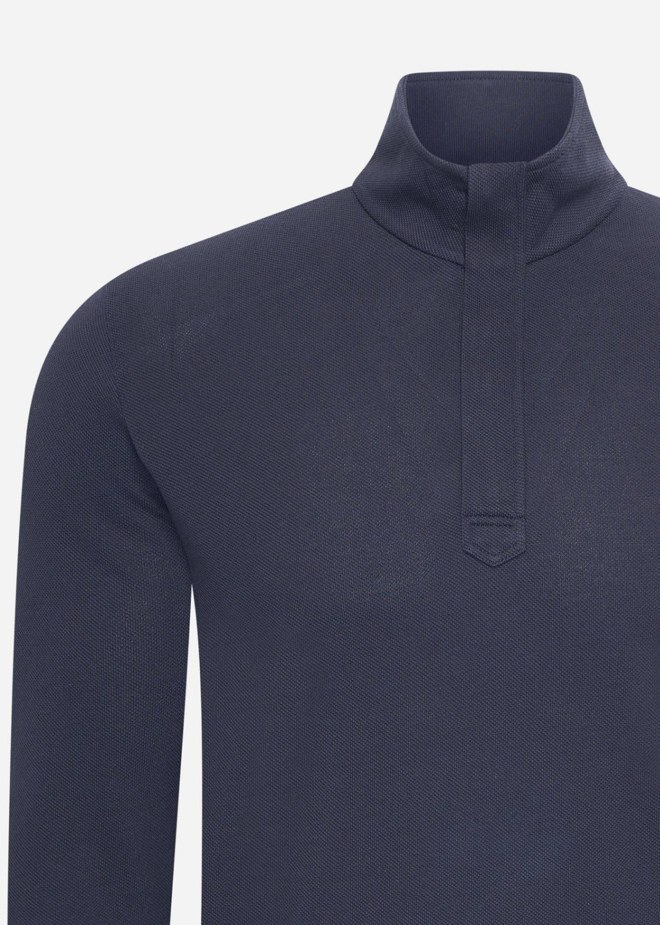 MA.Strum Truien  Ls funnel neck polo - ink navy 