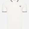 Fred Perry Polo's  Twin tipped fred perry shirt - snow white burnt red navy 