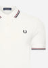 Fred Perry Polo's  Twin tipped fred perry shirt - snow white burnt red navy 