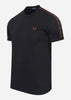 Fred Perry T-shirts  Contrast tape ringer t-shirt - black whisky brown 