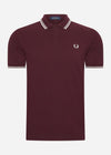 Fred Perry Polo's  Twin tipped fred perry shirt - ox blood ecru ecru 