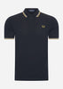 Fred Perry Polo's  Twin tipped fred perry shirt - navy ecru honeycomb 