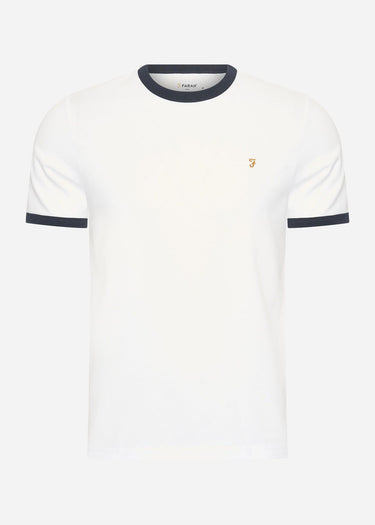 Farah T-shirts  Groves reg ringer - white 