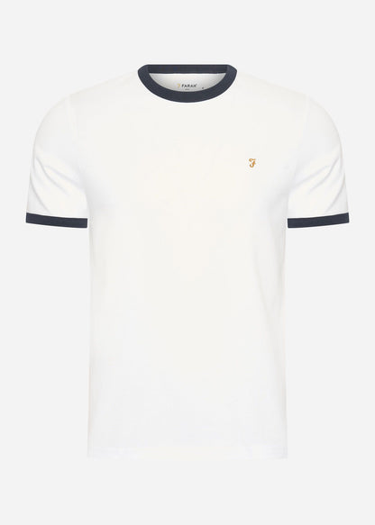 Farah T-shirts  Groves reg ringer - white 