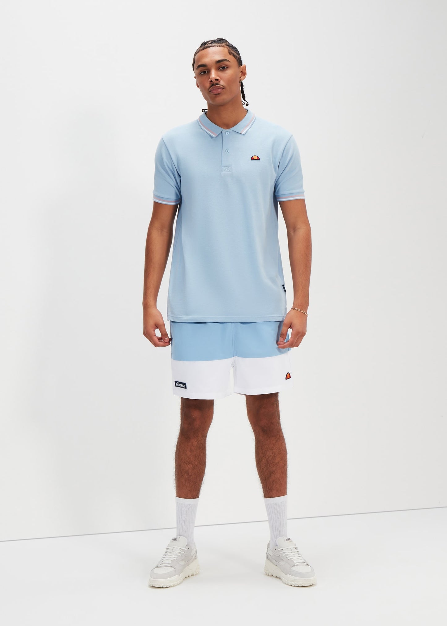 Ellesse Polo's  Rooks polo - light blue light pink white 