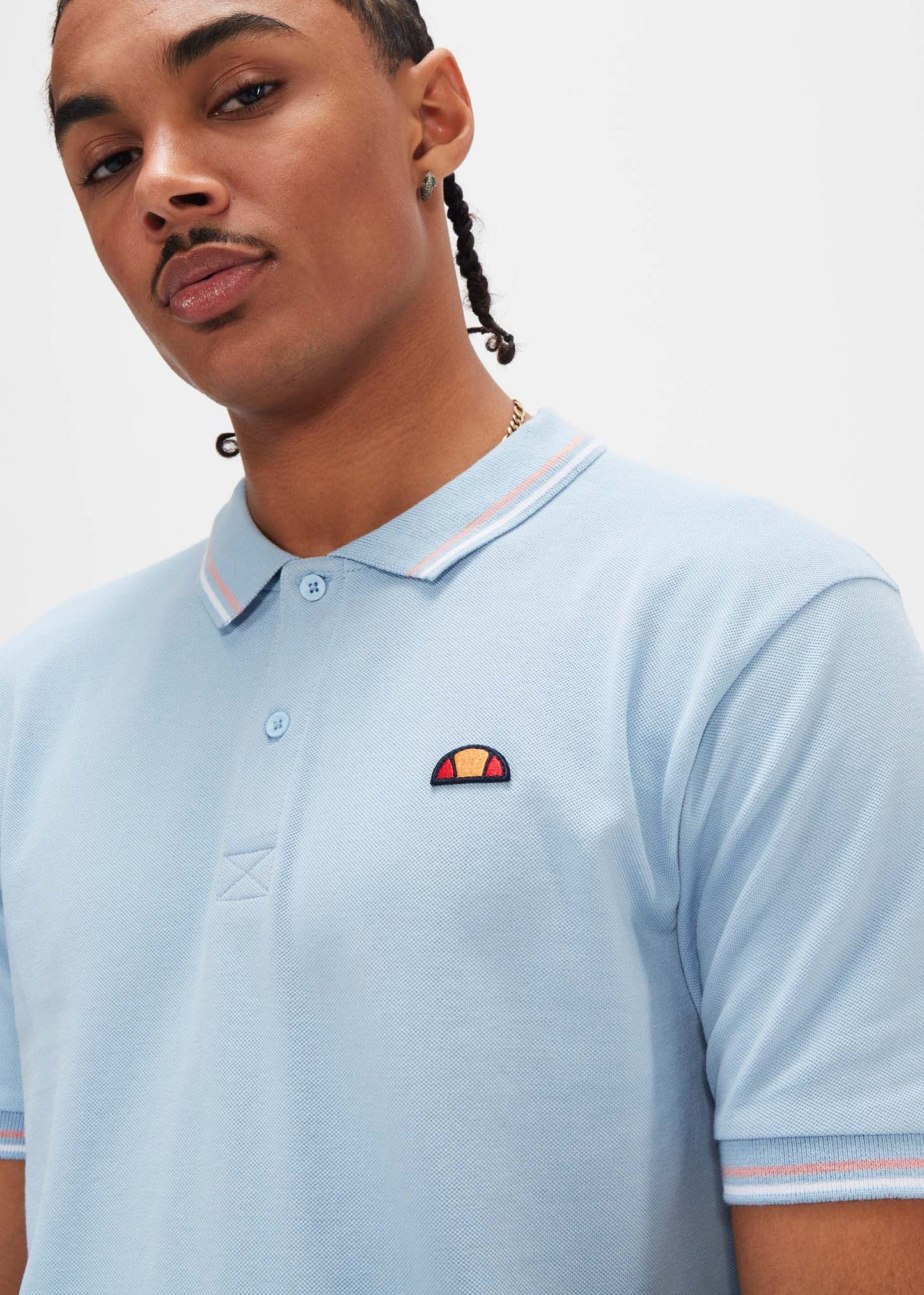 Ellesse Polo's  Rooks polo - light blue light pink white 