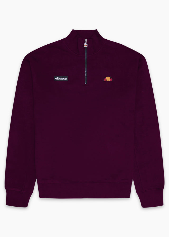 Ellesse Truien Verazo quarter zip top - burgundy