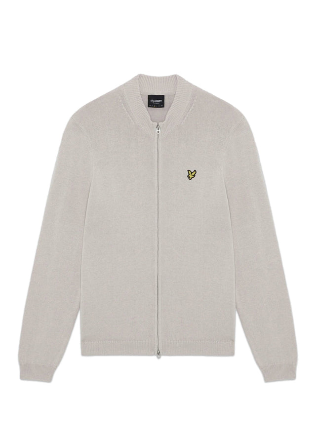 Lyle & Scott Vesten Relaxed cotton merino full zip jumper - cove