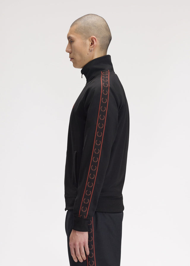 Fred Perry Vesten Contrast tape track jacket - black