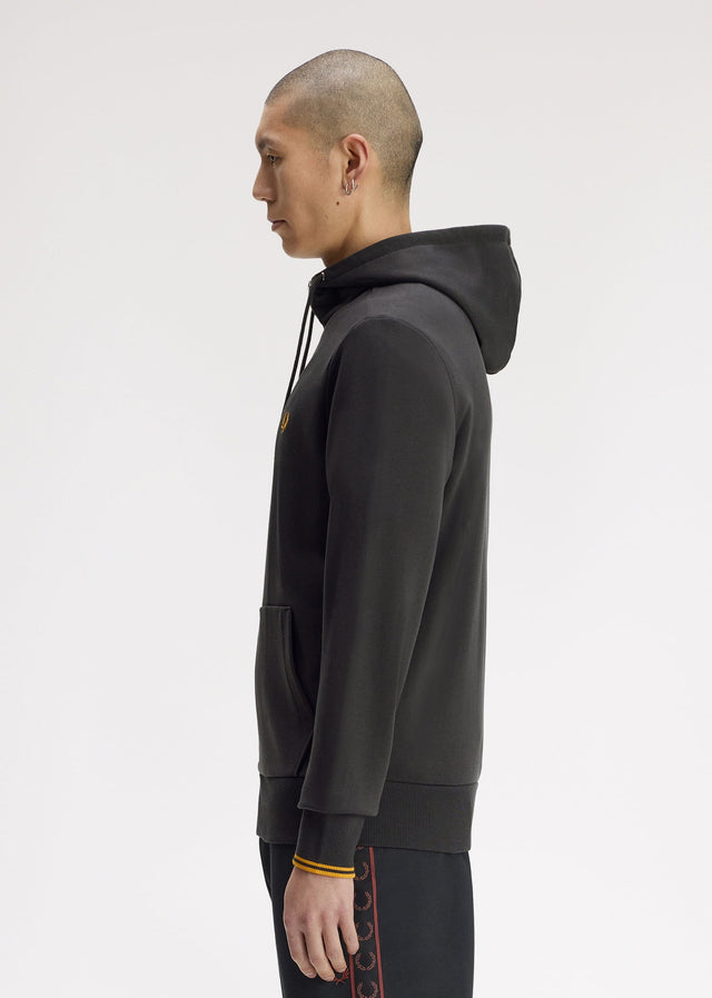 Fred Perry Vesten Hooded zip through sweatshirt - anchor grey golden