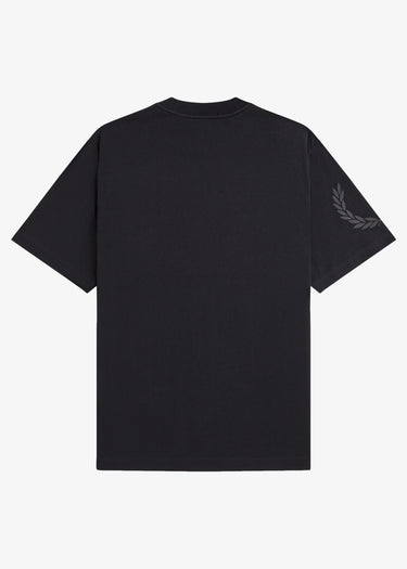 Fred Perry T-shirts Reflective laurel wreath t-shirt logo on side - black