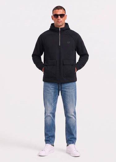 Fred Perry Hoodies Hooded smock sweatshirt - black