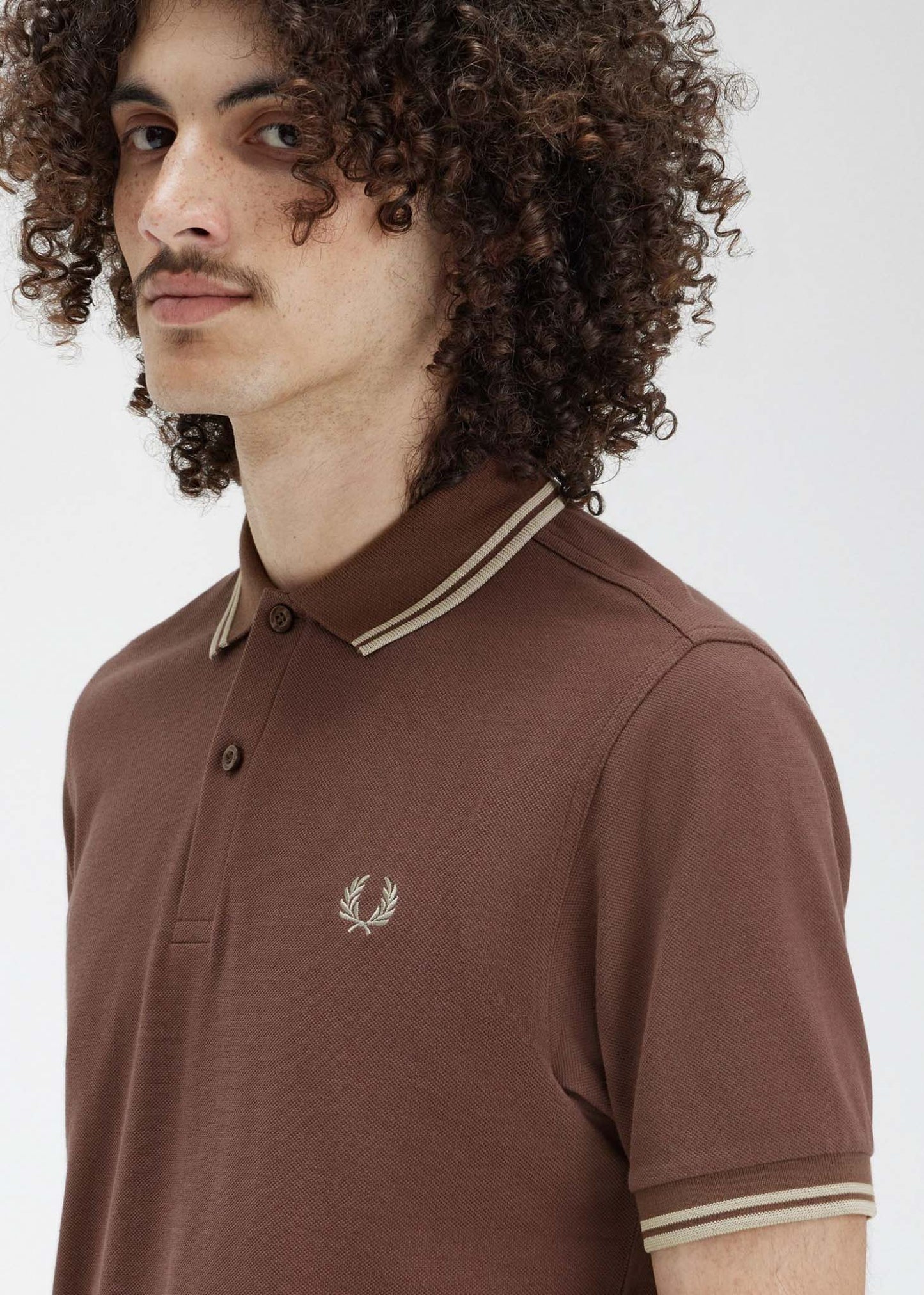 Fred Perry Polo's  Twin tipped fred perry shirt - brick warm grey 