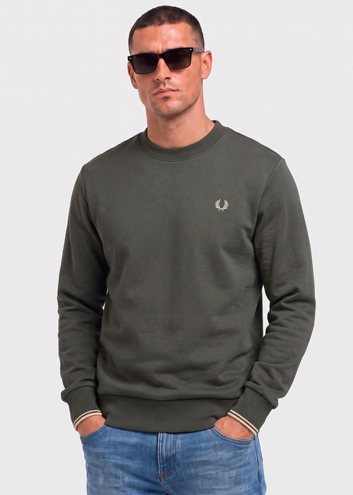 Crew neck sweatshirt - field green oatmeal