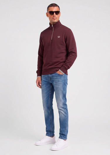 Fred Perry Truien Half zip sweatshirt - oxblood ecru