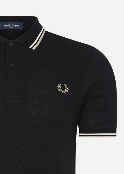 Fred Perry Polo's  Twin tipped fred perry shirt - blk snwhi wrmgry 