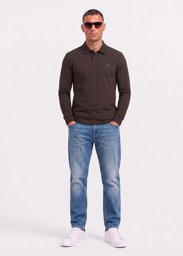 Hugo Boss Longsleeve Polo's Passerby - dark brown