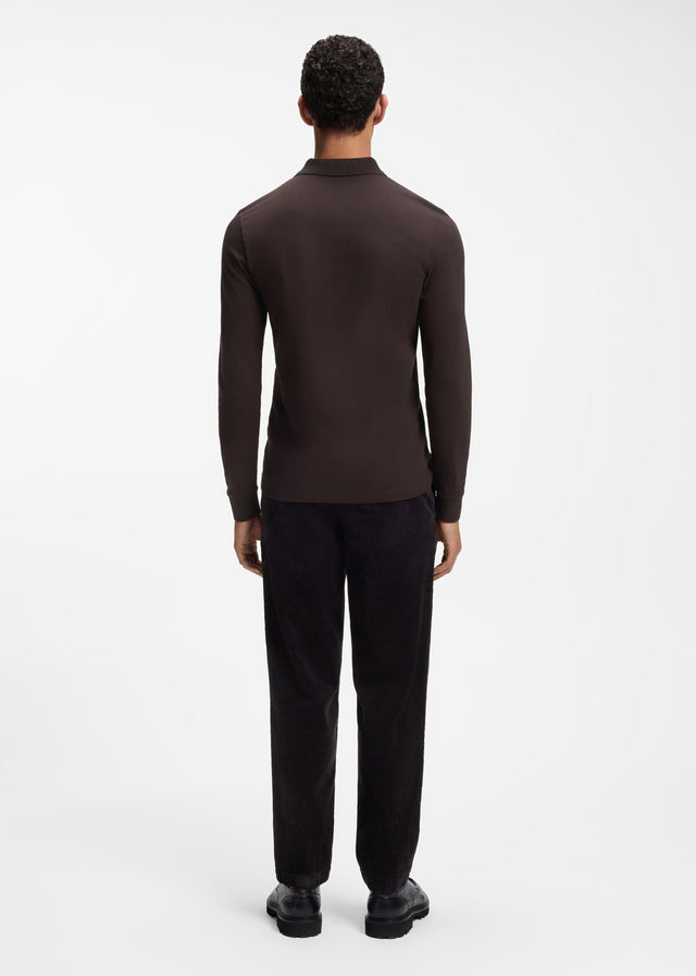 Hugo Boss Longsleeve Polo's Passerby - dark brown