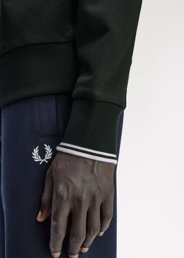 Fred Perry Truien Half zip sweatshirt - night green snow white