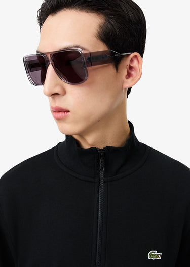 Lacoste Truien High neck zip up fleece sweatshirt - black