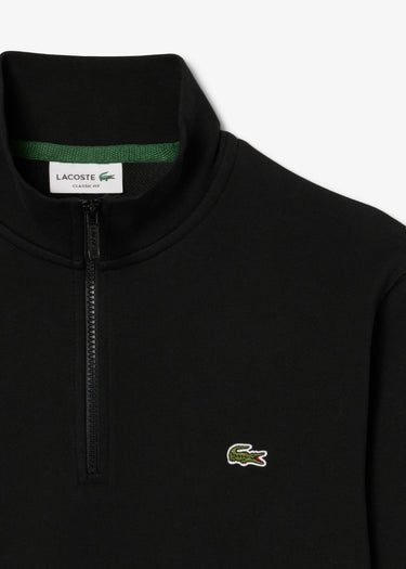 Lacoste Truien High neck zip up fleece sweatshirt - black