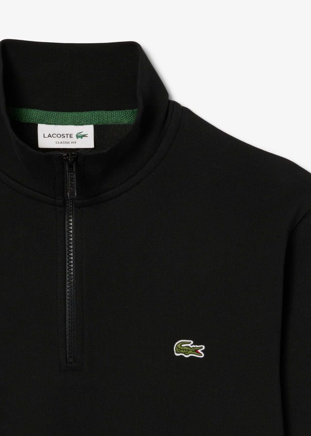 Lacoste Truien High neck zip up fleece sweatshirt - black