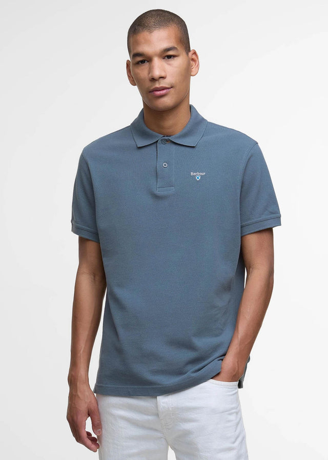 Barbour Polos Tartan pique polo shirt - bluestone