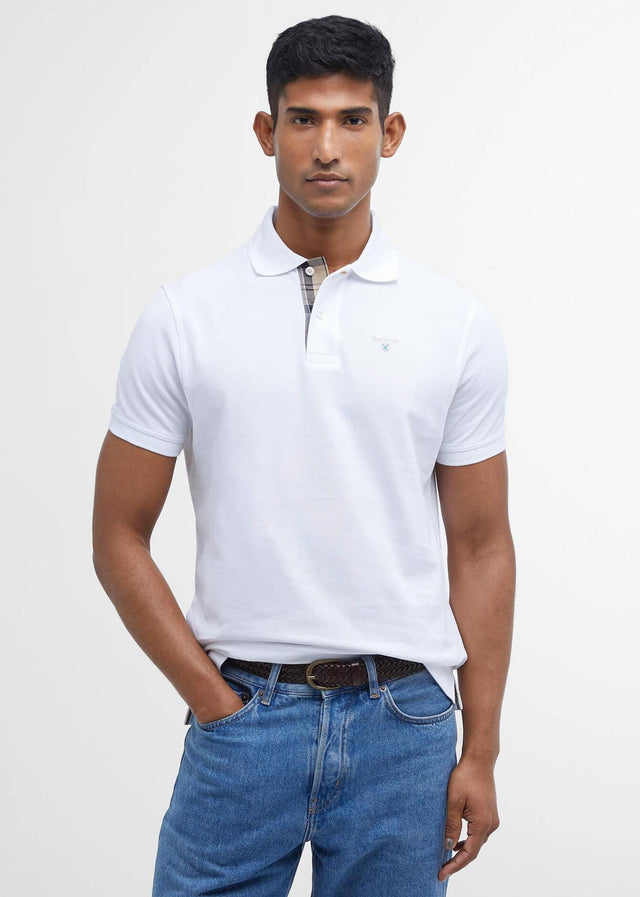 Barbour Polos Barbour tartan pique polo shirt - white dress