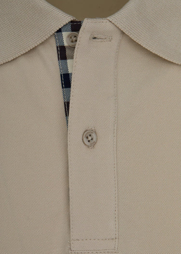 Aquascutum Polo's Cc stretch piqué sleeve polo - beige
