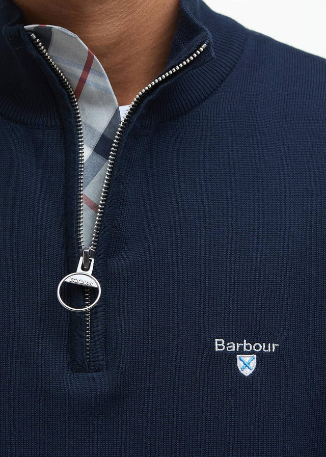 Barbour Truien Barbour lingwood compact cotton half zip sweater - navy