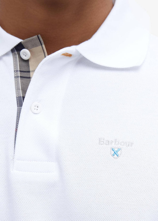 Barbour Polos Barbour tartan pique polo shirt - white dress