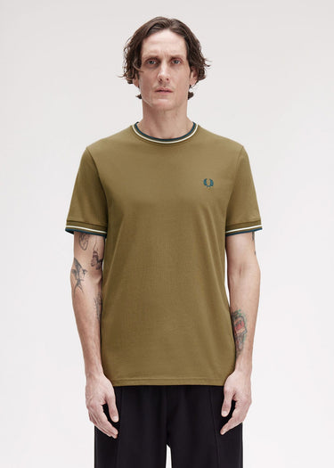 Fred Perry T-shirts Twin tipped t-shirt - shaded stone ecru dark petrol