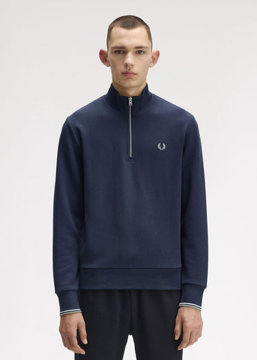 Fred Perry Truien Half zip sweatshirt - dark airforce light ice bayleaf