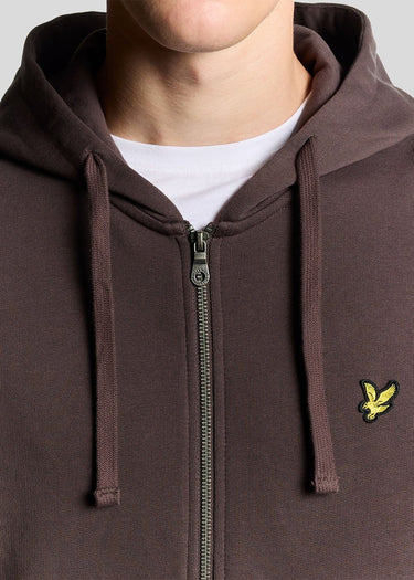 Lyle & Scott Vesten Zip through hoodie - espresso